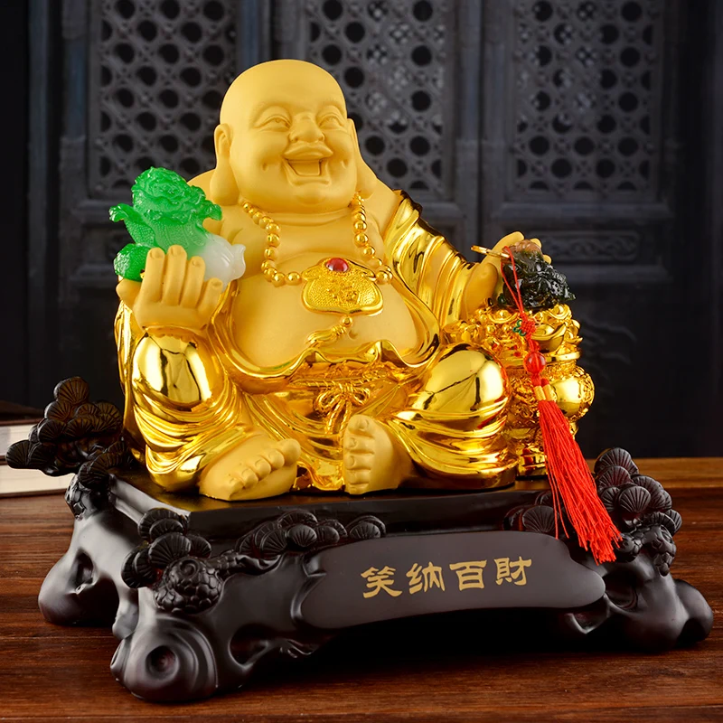 

Maitreya Buddha fortune laughing Buddha furnishing home feng shui living room porch furnishing opening housewarming gift