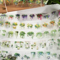 JIANWU 50mm*200cm Little Hanging Basket Series Vintage Plant Flower Landscaping PET Tape Creative DIY Journal Collage Stationery 1
