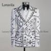 Customized Crystal Embroidered Jewelry Tuxedos Men Suits Peaked Lapel Groom Wedding Male Suit Blazers Pants Outfit Dresswear 1