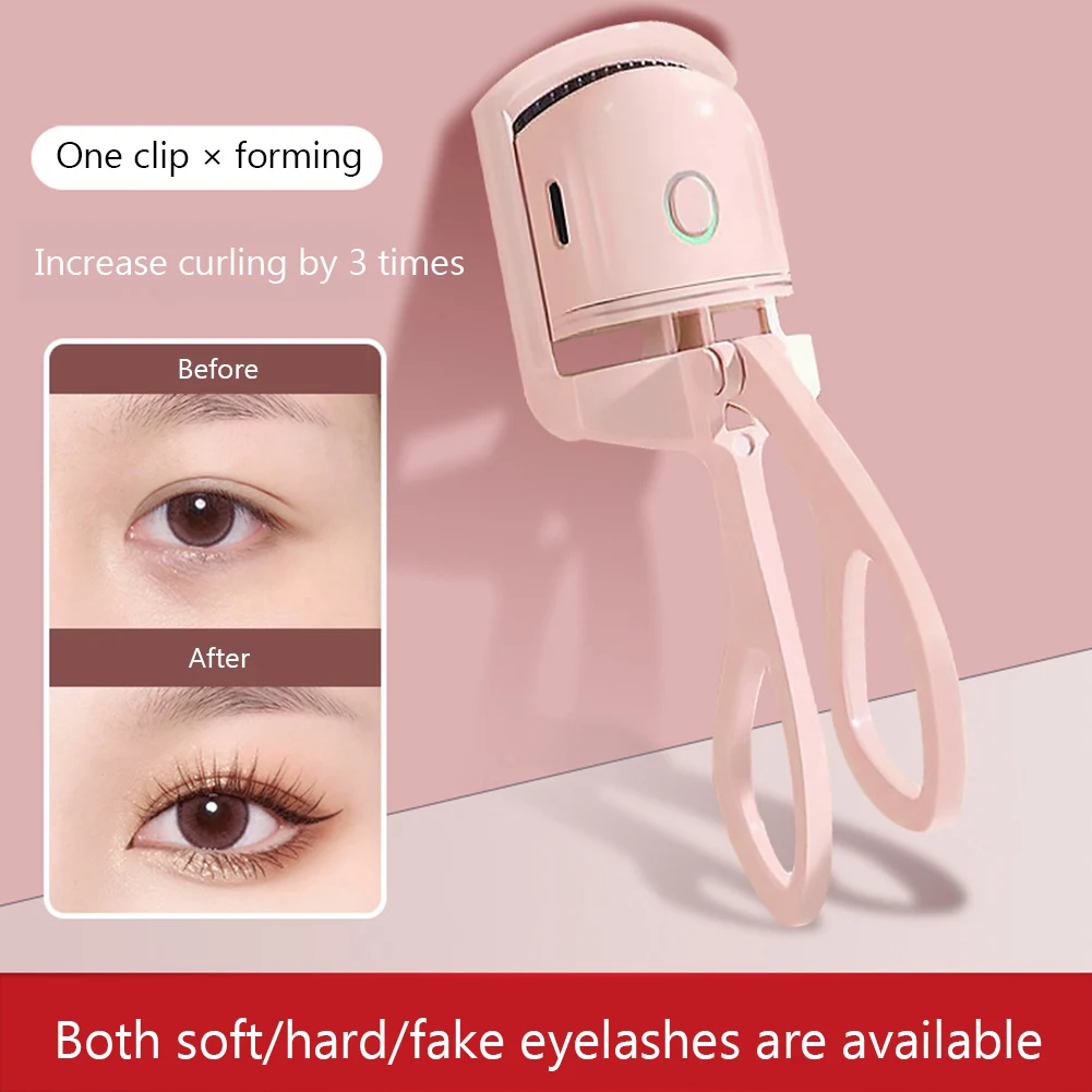 Heated Eyelashes Curler USB Rechargeable Electric Eyelash Curlers Quick Heating & Long-Lasting Curling Eyelash Curler