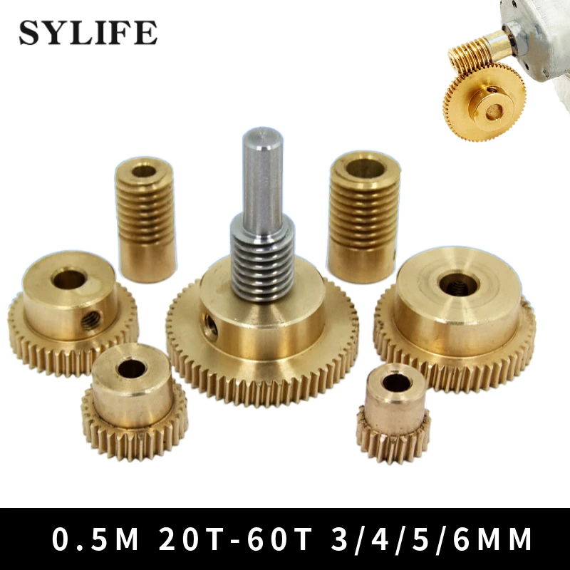 Precisão Latão Gearbox com 05 Módulo Worm e Roda para Miniatura Cobre Worm Gear Redução Motor
