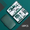 7/18PCS Stainless Steel Nail Clipper Set Grooming Tool Set With Case Manicure Art Beauty Tool Green Nails Cut Portable Household 2
