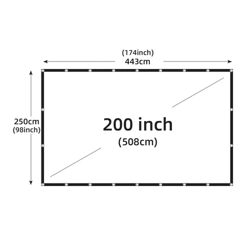 MIXITO Projection Curtain 16: 9 Ratio Hight-Density 60-200 Inch Foldable Anti-Crease Portable Movie Projector Screen - Image 15