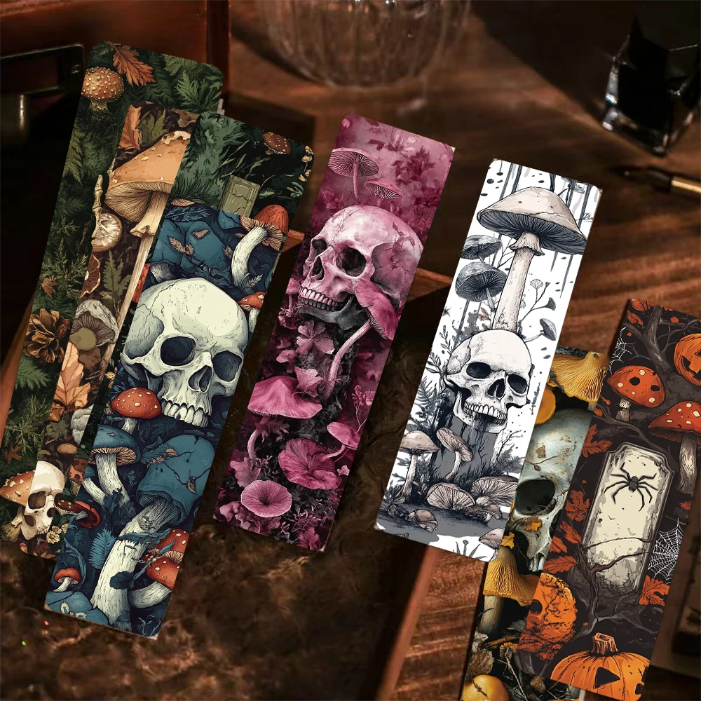 Bookmarks Stationery Supplies 30pcs gothic style mushroom skull bookmarks reading book pages books labeling cards student office supplies creative gifts DIY