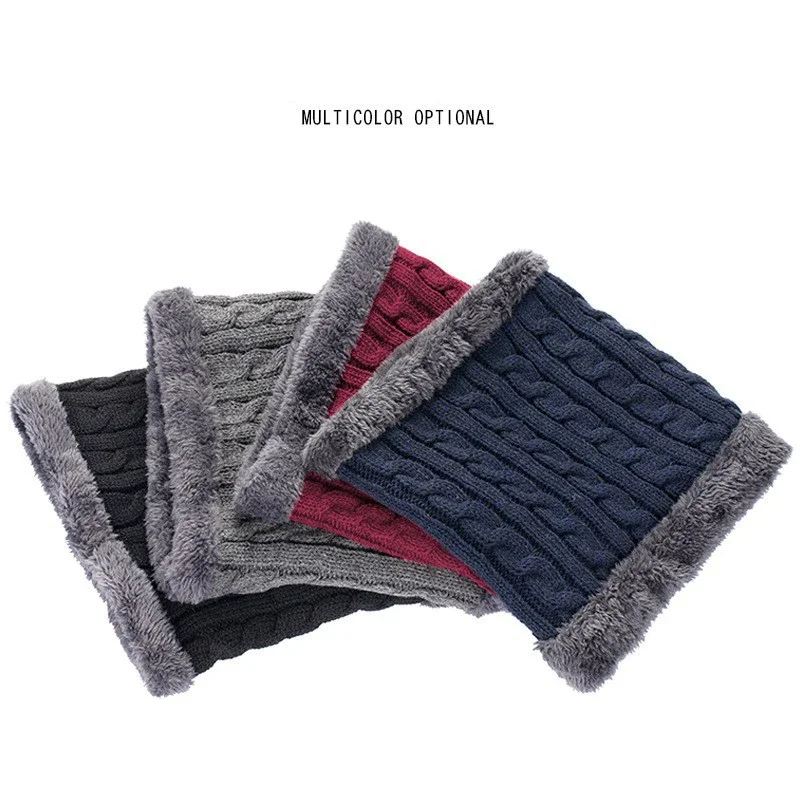 Winter Men Women Warm Knitted Ring Scarves Thick Elastic Knit Mufflers Children Neck Warmer Plush Polyester Scarf knitted scarf