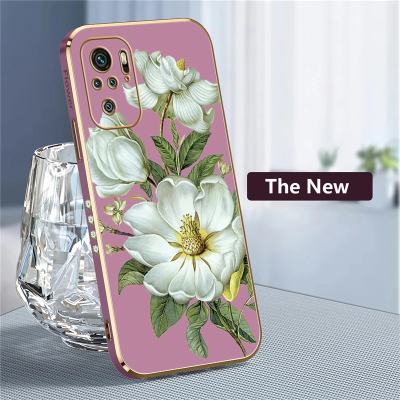 Luxury Plating Flower Pattern Silicone Phone Case
