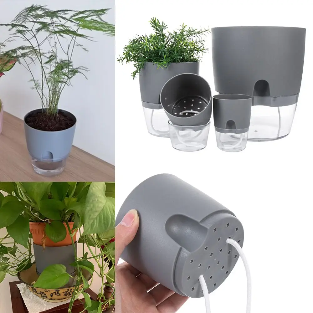 2 layer Succulent plant With cotton rope Hydroponics Self-watering Lazy Flowerpot Watering Planter Flower pot