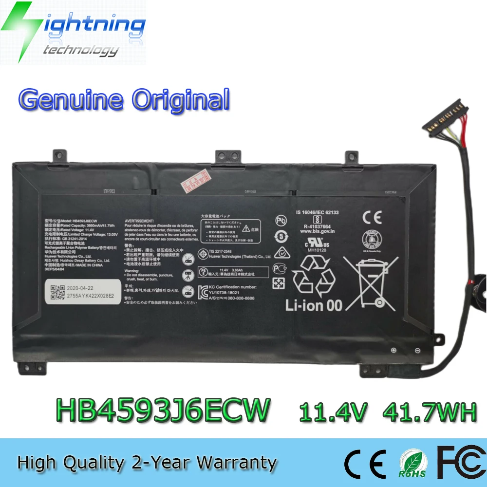 

New Genuine Original HB4593J6ECW 11.4V 41.7Wh Laptop Battery for Huawei MateBook 13 WRT-W19 WX9 W29 HN-W19