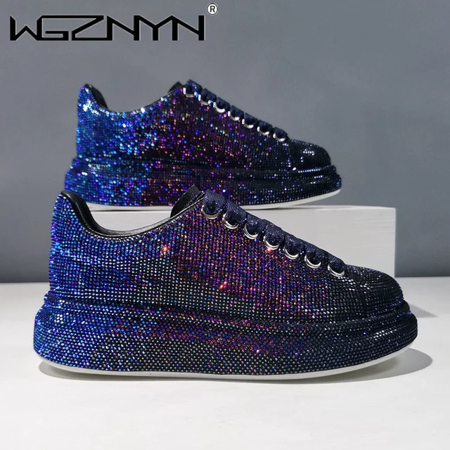New 2023 Crystal Sneakers Autumn Women Platform Shoes Rhinestones