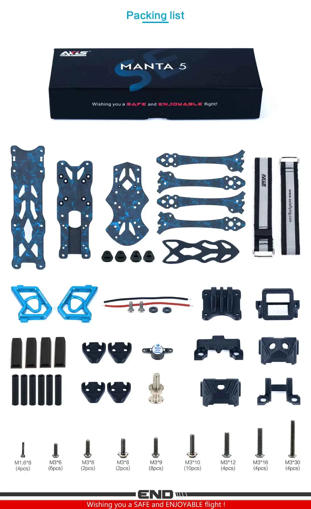 Axisflying Manta 5 SE Frame Suqeshed X For 5 inch FPV Freestyle Cinematic Drone FPV Part drone spare parts