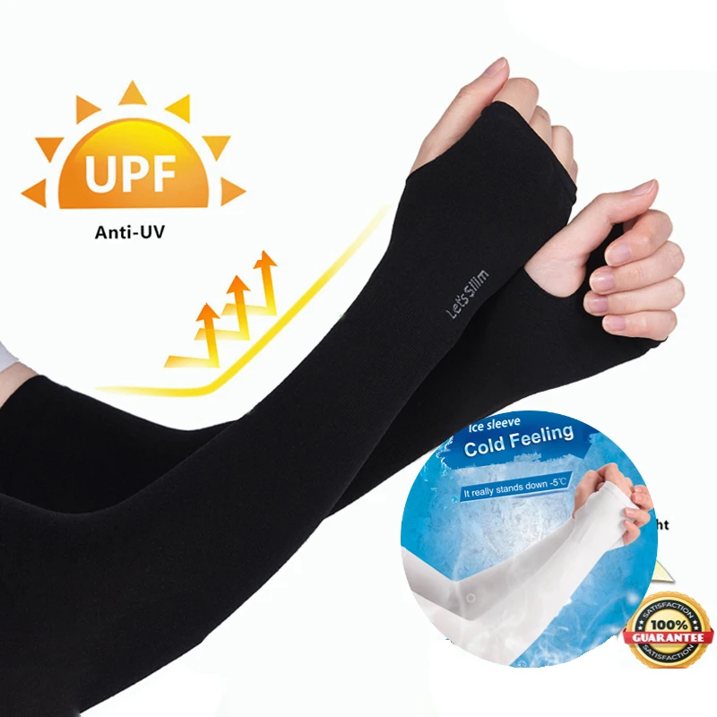 Sun Protection Sleeves Summer Ice Silk Long Sleeves Anti-Sunburn Anti-UV For Men Women