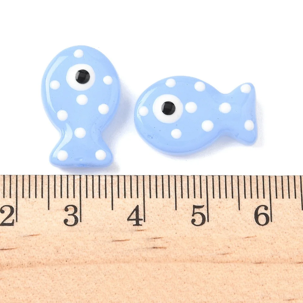 PandaHall 30 Stück Bemalte Glas-Emaille-Fischperlen für DIY-Schmuckherstellung, Halsketten, Armbänder, Handgemachte Bastelzubehörteile – Detail 20