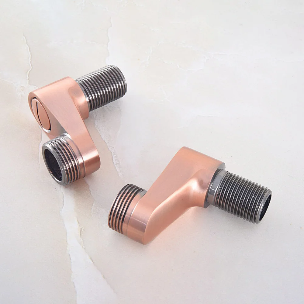 Antique Red Copper Wall Mounted Claw Foot Bath Tub Rain Shower Faucet Adjustable Adapter Swing Arms / Bathroom Accessory zba182