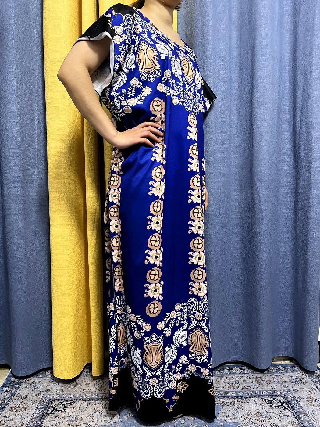 Abayas For Women 2023 New Summer Printed Floral Cotton O-neck Loose Femme Robe Traditional African Woman Dresses Kanga Clothing