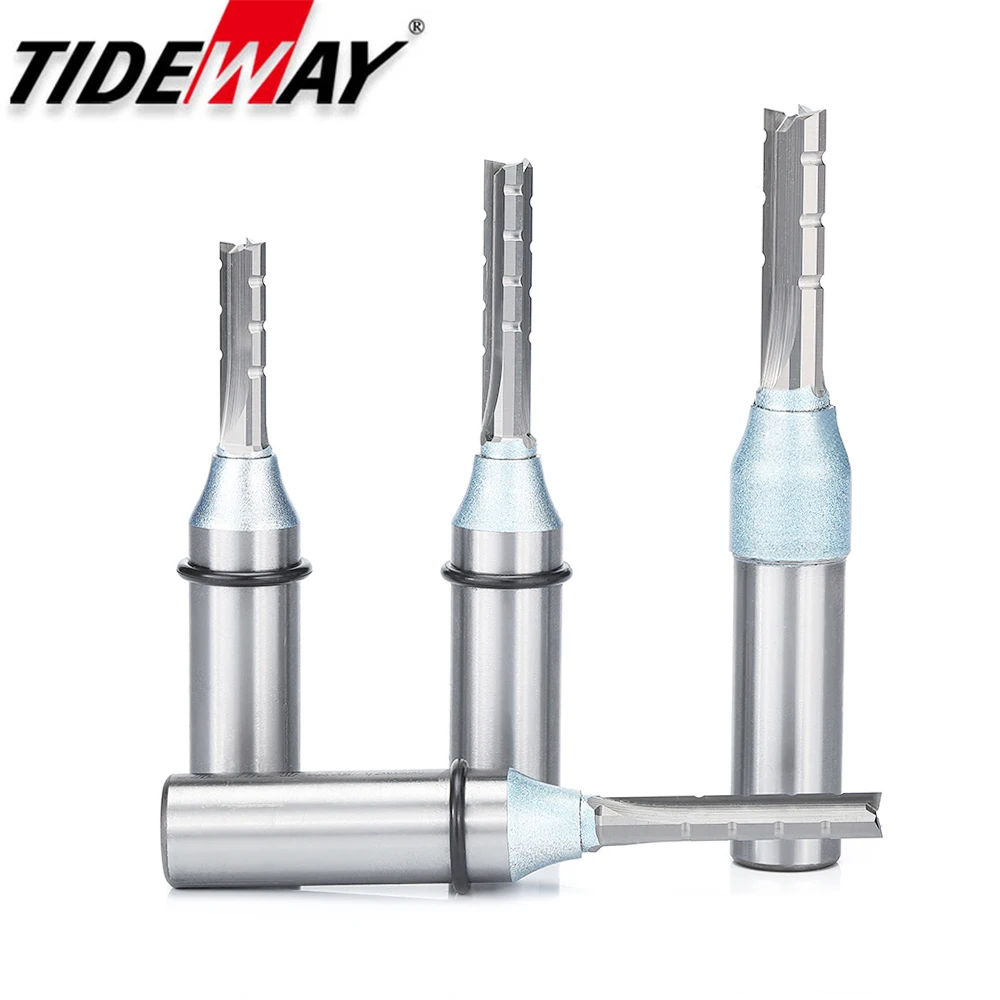 

Tideway 1/2 Shank 3 Flutes Cutting Straight Router Bit TCT Cutters Woodworking CNC Trimming Slot Bits Milling Cutter for Wood