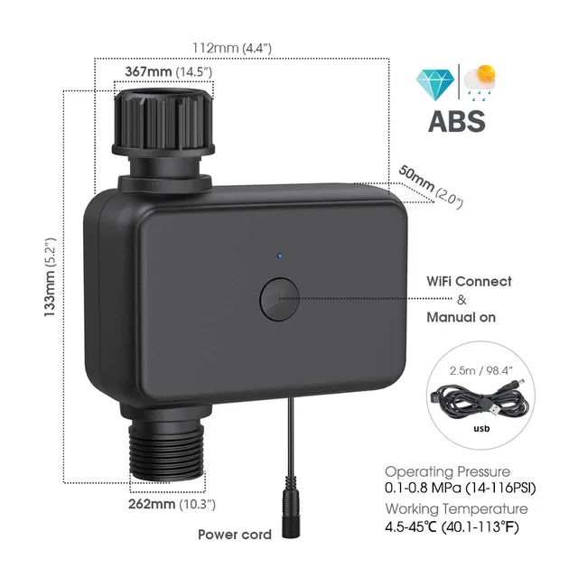 Garden 2.4GHz & 5GHz Dual-band WiFi Irrigation Timer Intelligent Remote APP Control Automatic Watering System IP55 Waterproof 2