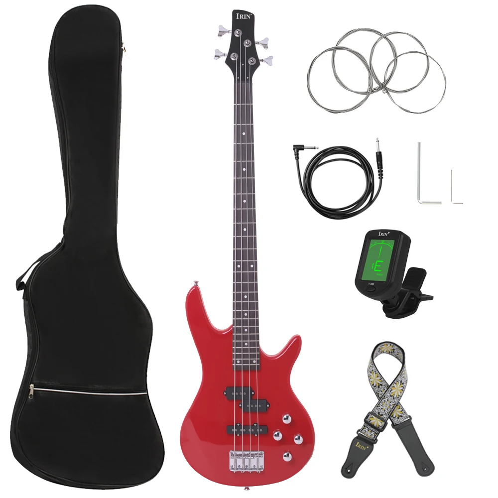 

IRIN 4 Strings 24 Frets Bass Guitar Bass Guitar Basswood Body Maple Neck Bass Guitar With String Tuner Bag Parts & Accessories