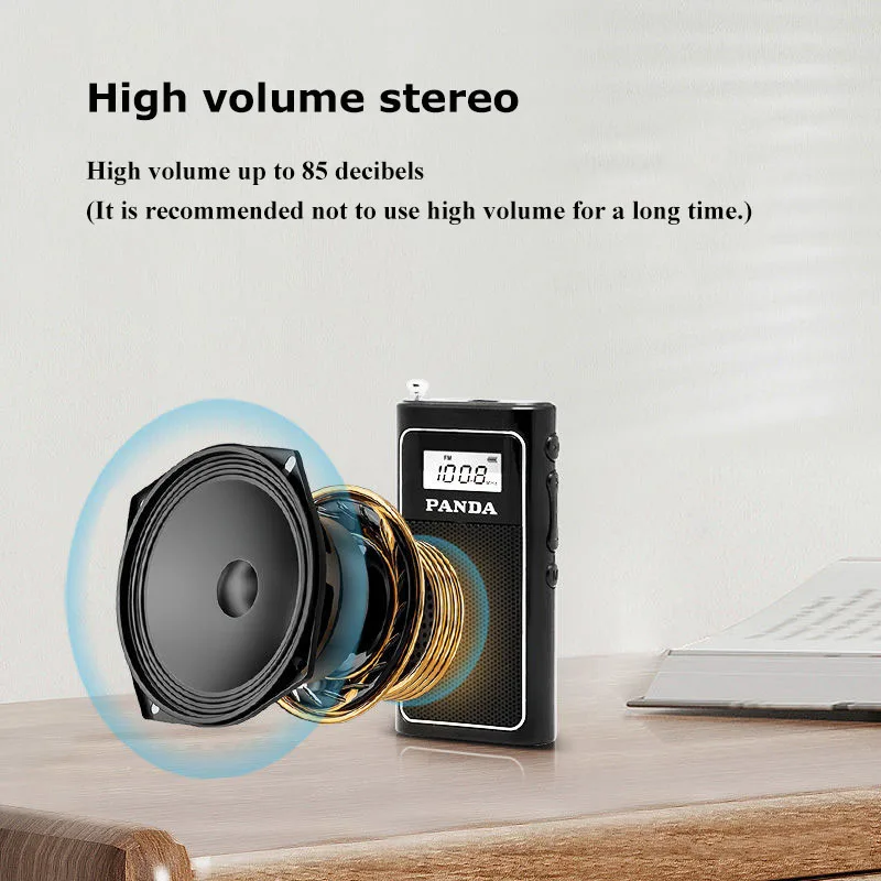 Mini Portable DSP Radio Rechargeable Pocket FM Radios Built-in Speaker Auto Search and Store Station Support TF Card Headset Pla