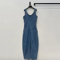 Women's Washed Denim Jumpsuit, Sleeveless Tank Jumpsuit, High-Quality Flared Pants, 2026 Spring New Arrival, Y2K Style