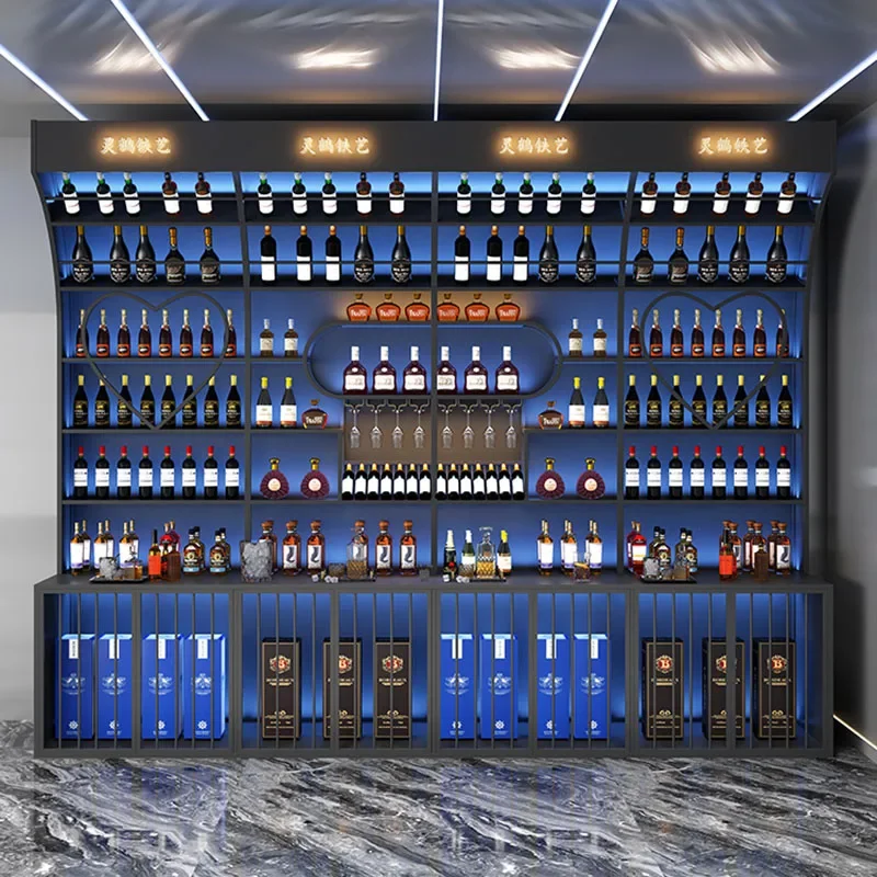 Mobile Bar Corner Open Cabinets Wooden Cellar Fire Extinguisher Mini Novelty Wine Storage Wall Shelves Long D&icirc;ldo Drinks Cabinet