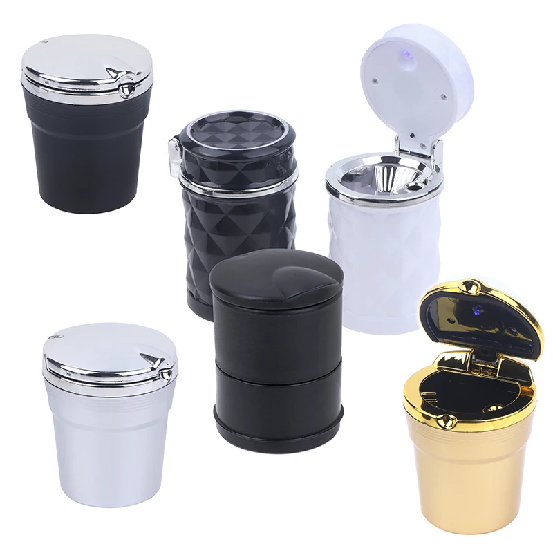 

1PCS Car LED Ashtray Garbage Coin Storage Cup Container Cigar Ash Tray Car Styling Universal Size Ashtrays