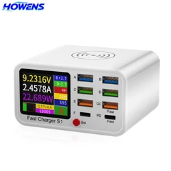 Wireless Fast Charging Station with 8 - Port USB & Visual Current Detection (CX - Charger - SB1)