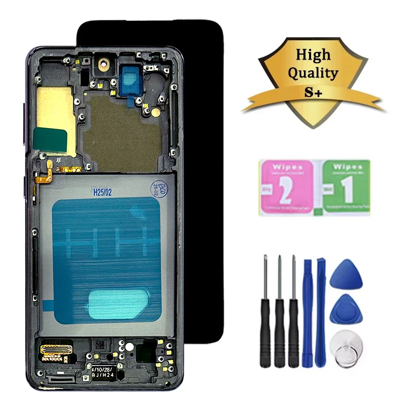 TFT 품질 S21 디스플레이 화면, 삼성 S21 5G LCD G991B G991B/DS G991U 디스플레이 터치 스크린 디지타이저 프레임 포함