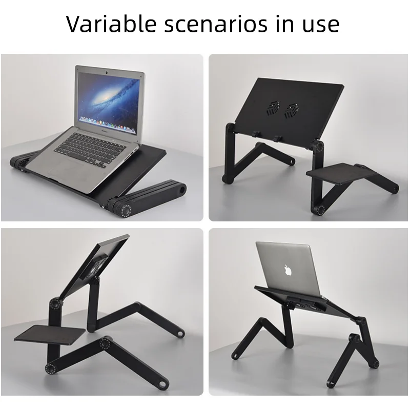 Laptop Desk Stand Adjustable Portable Aluminum Ergonomic Lapdesk For TV Bed Sofa PC Notebook Table With Mouse Pad