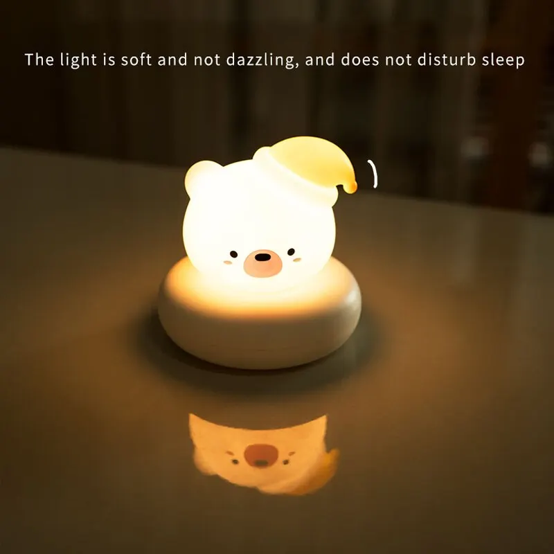 USB 충전 야간 조명 귀여운 박수 제어 애완 동물 모양 수면 램프, 침실 장식 어린이 선물 장난감 야간 분위기 램프