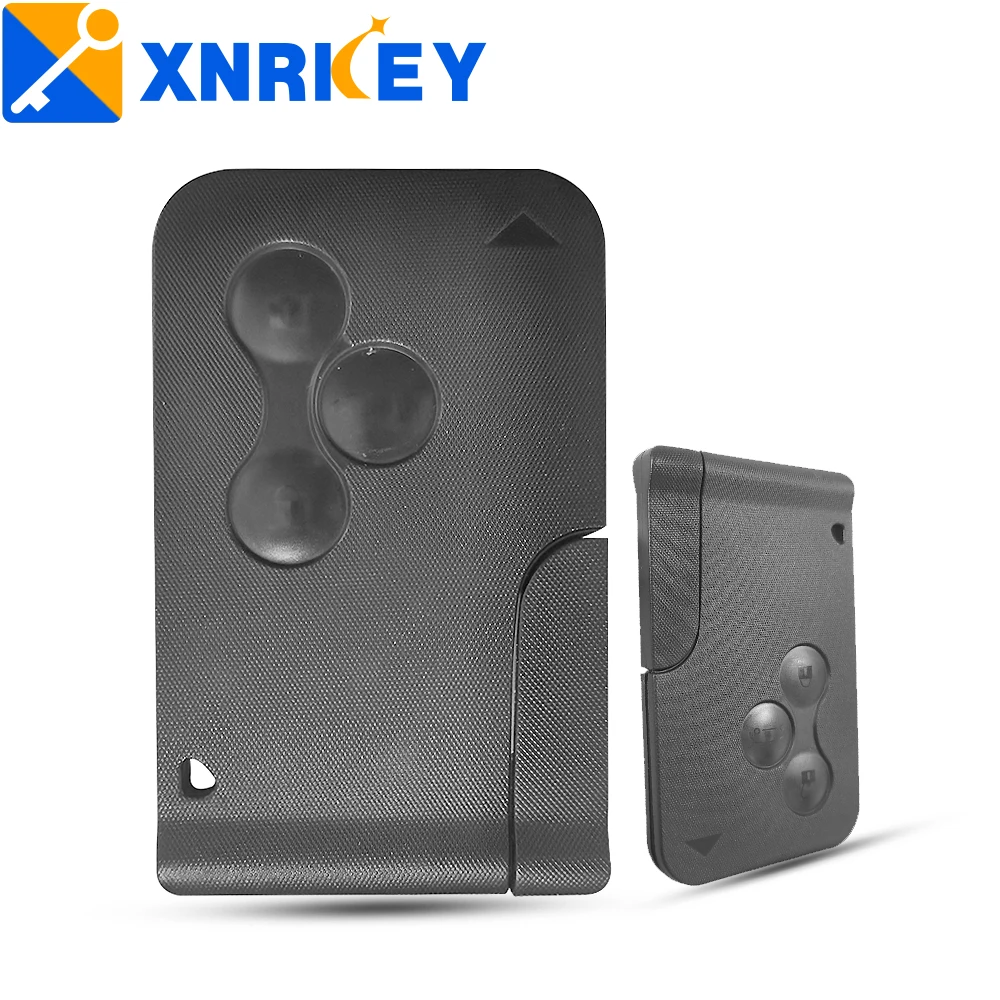 XNRKEY 3 Button Smart Card Remote Car Key Shell for Renault Megane 2 3 Koleos Scenic Replacement Key Case Cover