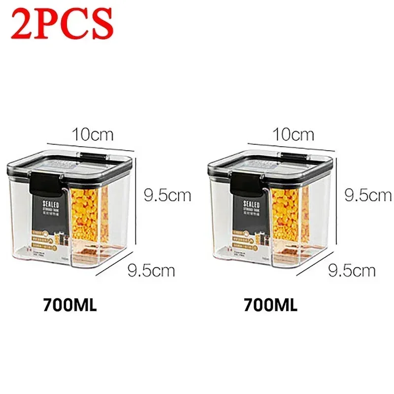 Stackable Plastic Food Storage Containers Set - Airtight Kitchen Jars for Multigrain, Dried Fruit, and Tea