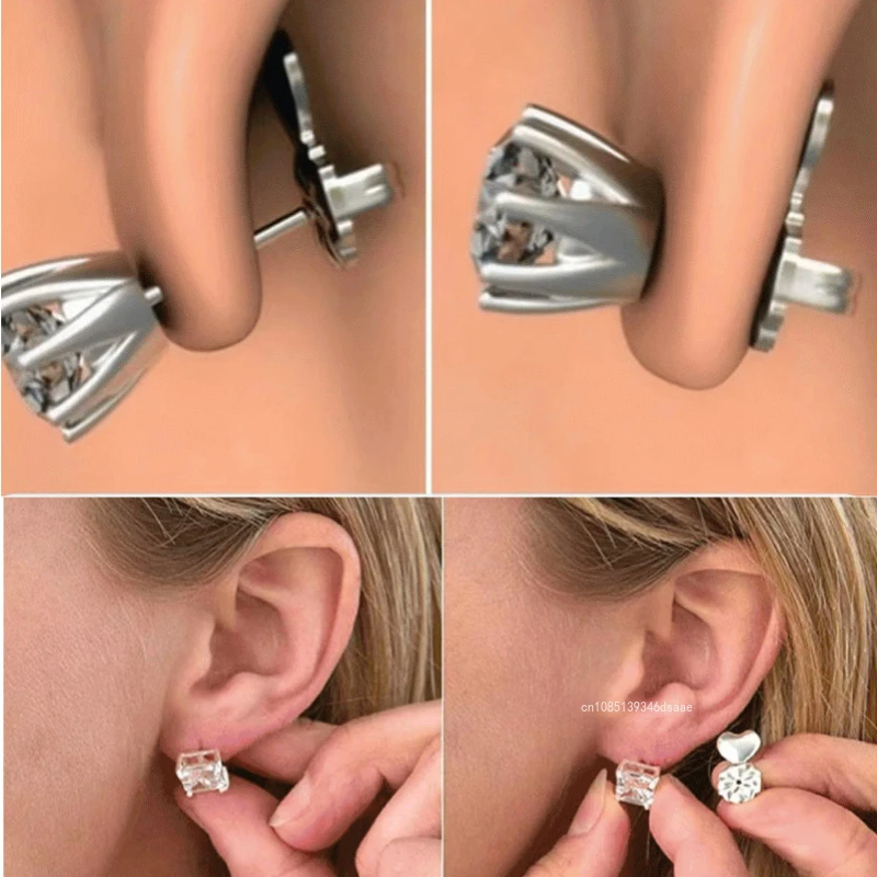 Stainless Steel Earring Lifters Backs Fixtures Hypoallergenic for DIY Heavy Earring Jewelry Making Supplies Accessories 2 Pairs earring back stoppers