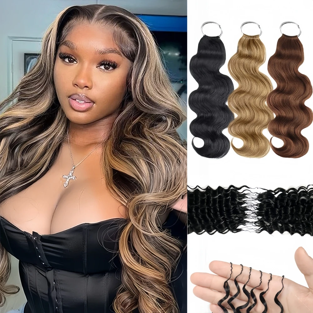 Honey Blonde Highlight Knotless Crochet Hair Extensions
