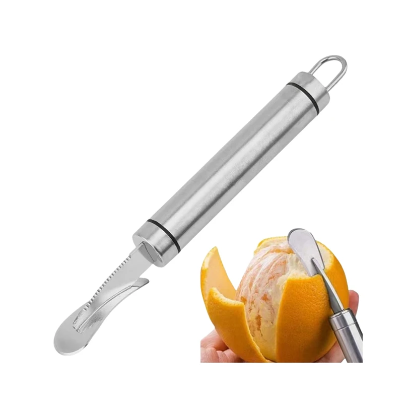 Stainless Steel Orange Grapefruit Peeler Practical Fruit Opener Skinning Knife Vegetables Peeling Cutter Kitchen Supplies fruit cutter orange peeler