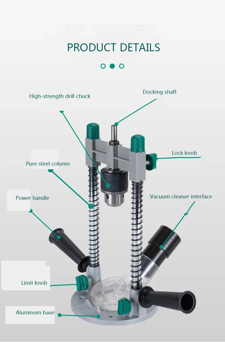 220v New 90 Angle Adjustable Drill Guide Rotary Electric Stand Attachment With C