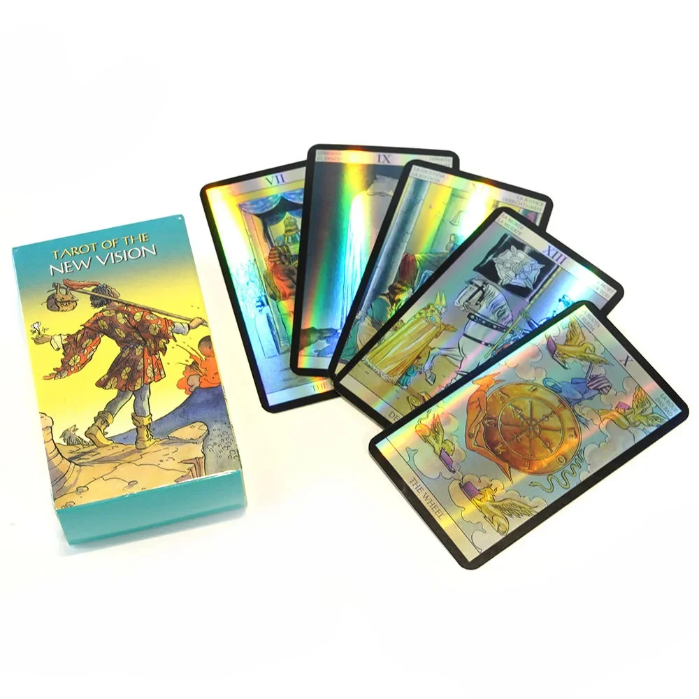 10.3*6cm Tarot of New Vision Deck Laser Edition with Guidebook for Beginners edición láser con guía para principiantes 3