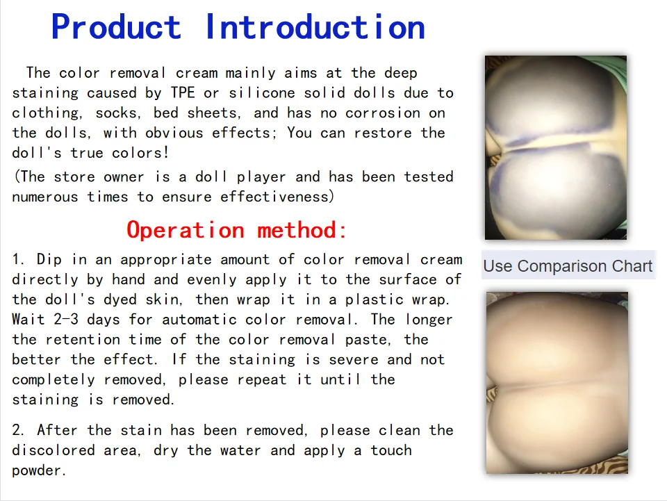 TPE Doll Cleaning Cream，Silicone TPE doll color remover reborn doll body cleanser restored to its original color doll cleaning cream