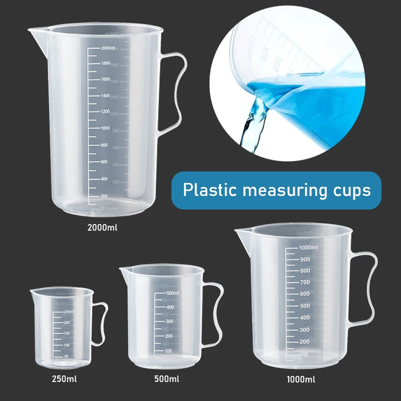 Set 4 Misurini Graduati In Plastica Trasparente Da 30 Ml - Per Laboratorio E Cucina