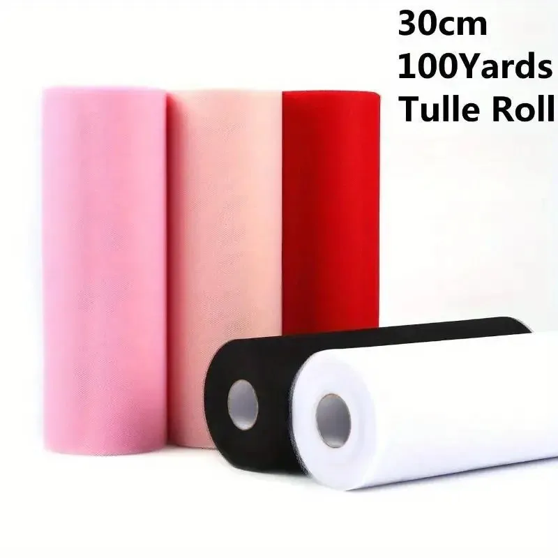 Tulle Roll Upgrade Large 12" x 100 Yards (300ft)（30cm X 91M) for Tutu Bow Birthday Party Wedding Decorations DIY 30CM*91M