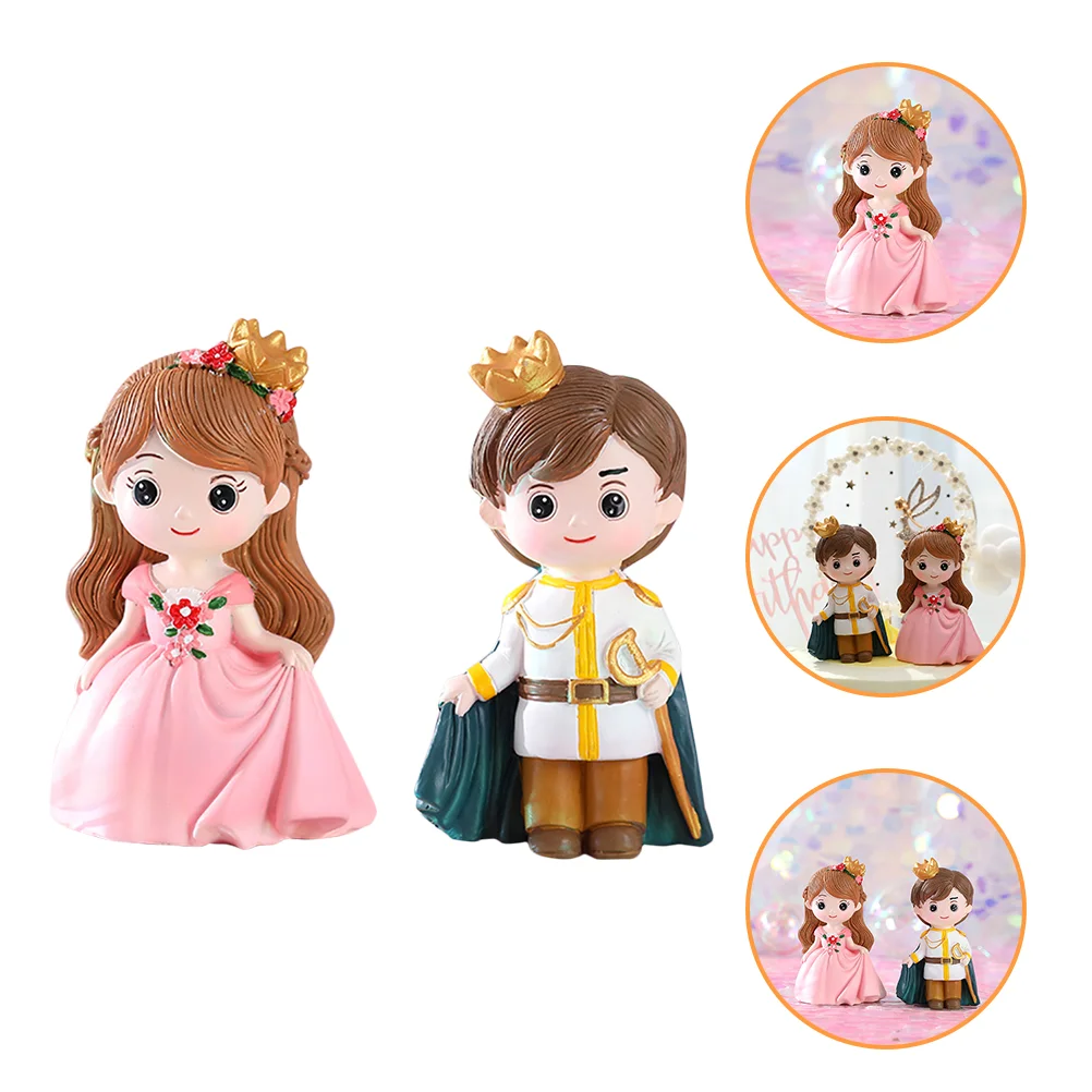 

2pcs Prince Princesses Figures Cake Decorations Party Decorations