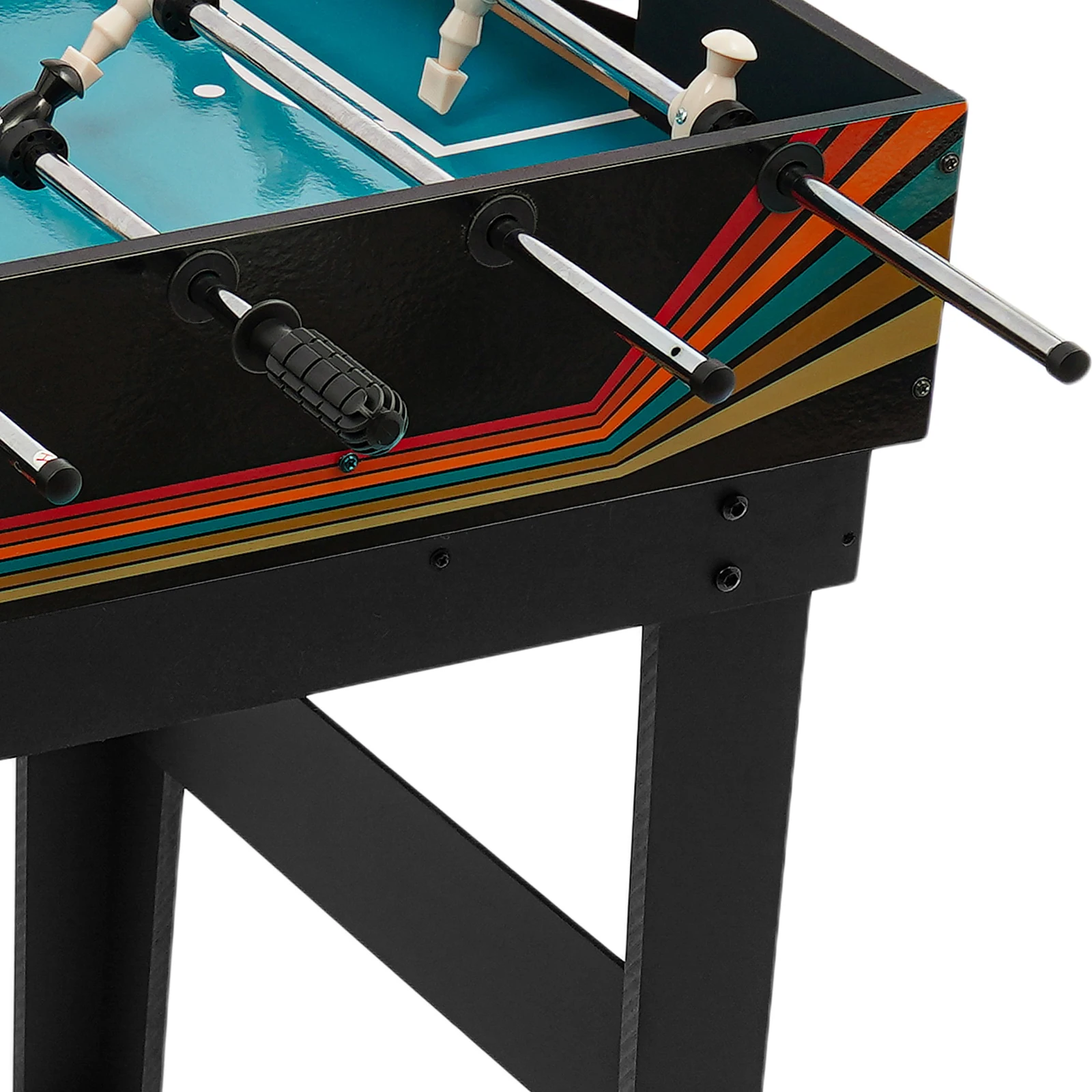 10-in-1-Kombi-Spieltisch-Set, 4 verstellbare Fußpolster, Spieltisch für Zuhause, Spielzimmer, Freunde und Familie, Dunkelbraun, Grau, bunt – Detail 11