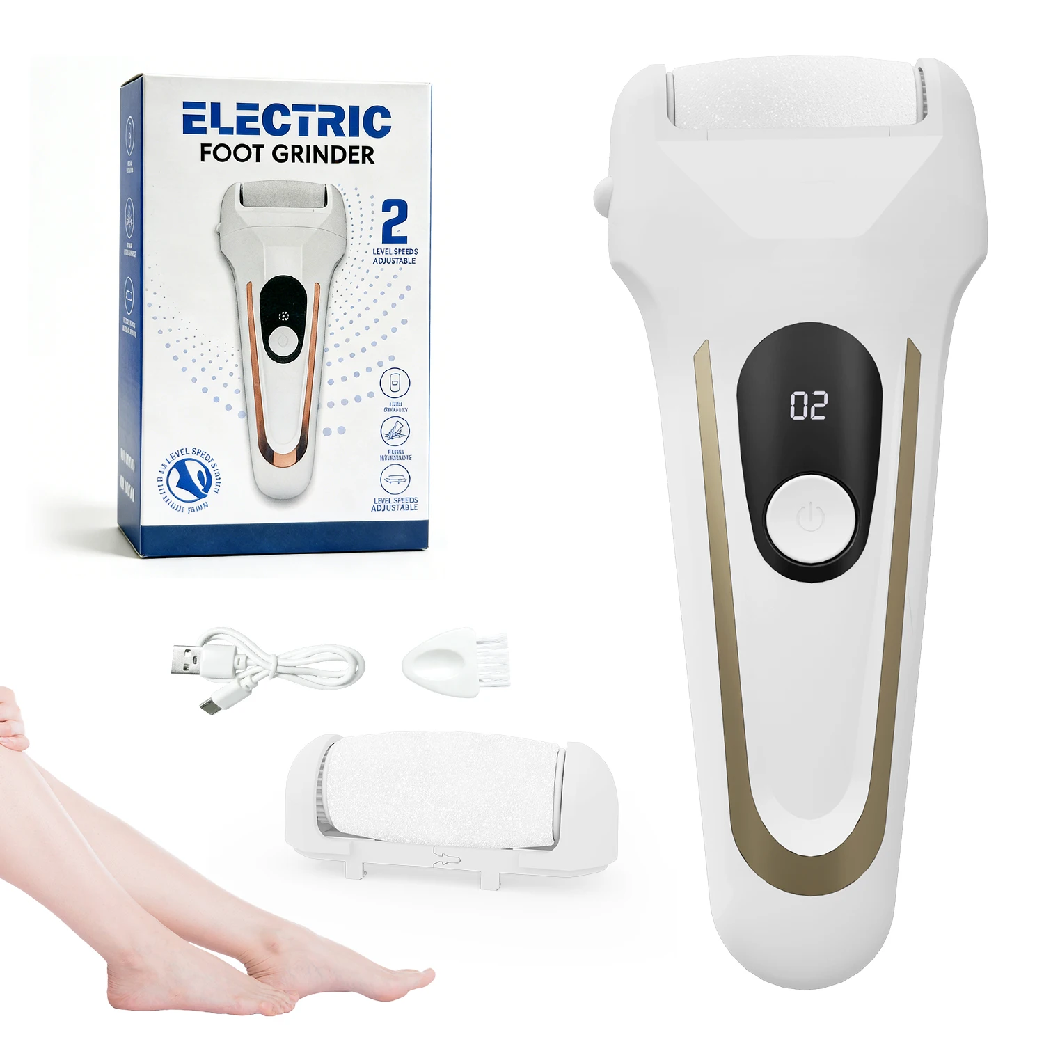 Portable USB Rechargeable Electric Foot Pedicure Tool - Callus Remover Ideal Gift For Girlfriend Mother_voghion.com