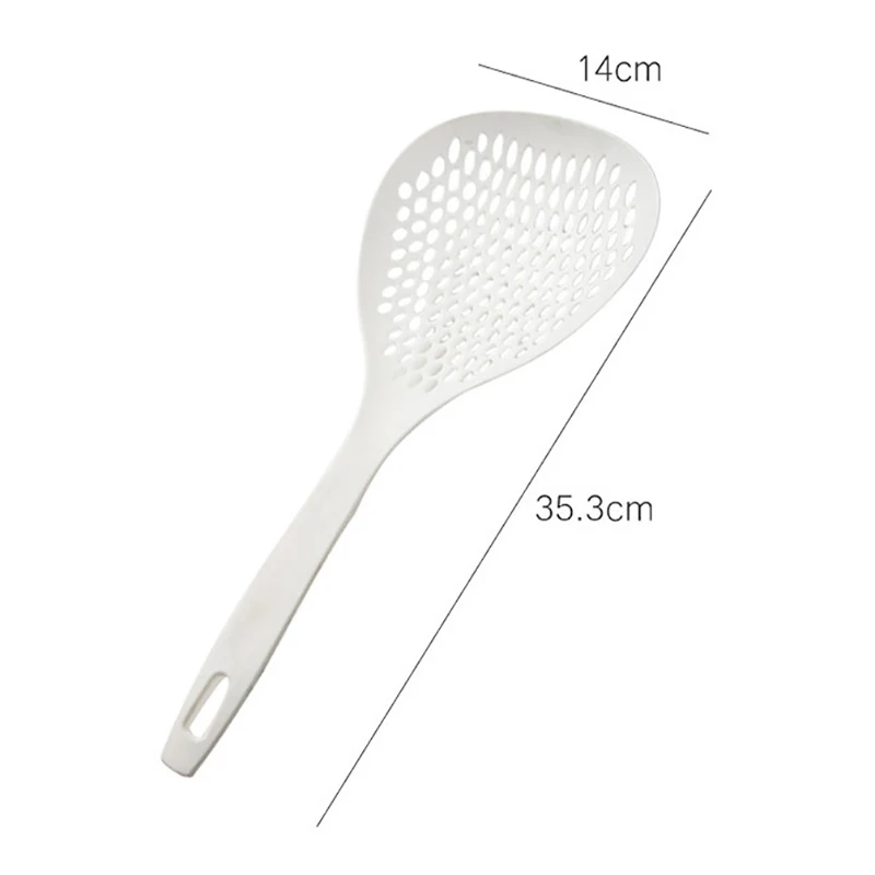 Kitchen Colander Nylon Long Handle Round Mesh Spoon Loo Noodle Dumpling Anti-scalding Spoon Household Large Colander