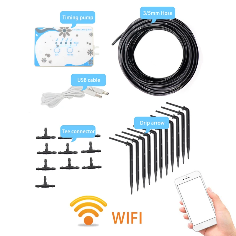 

WIFI APP Automatic Watering Remote control plant Drip Irrigation system water pump timer tool Hose 10m 11 arrow Home Potted tool