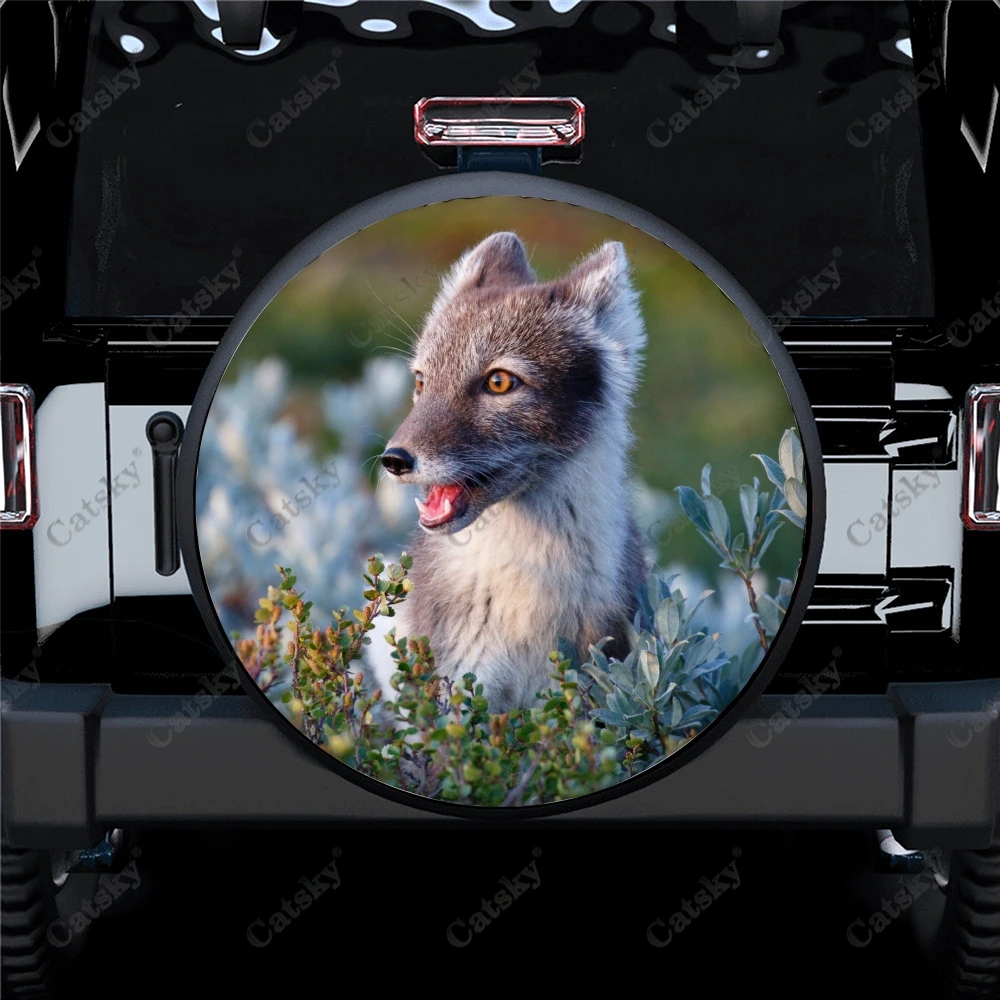 

Animal Arctic Fox Print Spare Tire Cover Waterproof Tire Wheel Protector for Car Truck SUV Camper Trailer Rv 14"-17"