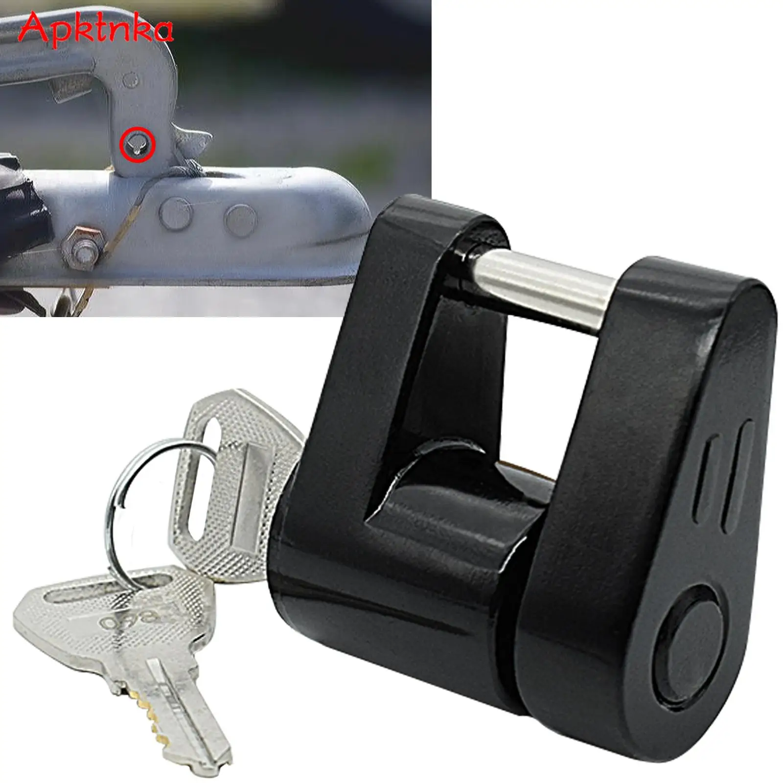 Trailer Hitch Coupler Lock Heavy-Duty Hook Lock Anti-theft Durable Trailer Coupler Padlock Repalcement Parts Security Protector trailer coupling lock