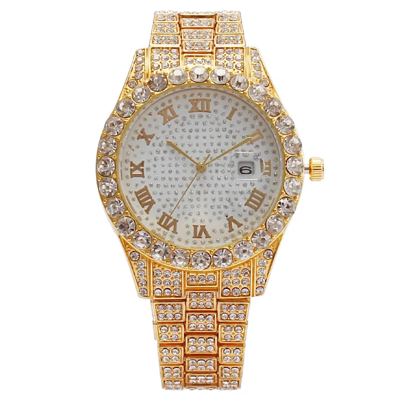 

Women's Watch Full Diamond Top Luxury Brand Quartz Steel Watches For Ladies Punk Elegant Zircon Crystal Fashion Wristwatch Clock