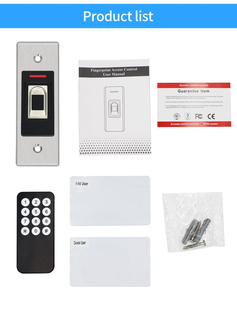 Mini Hidden Fingerprint RFID Access Controller Waterproof Metal Embeded Biometri