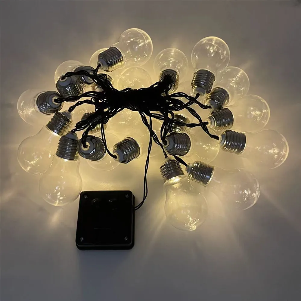 

New LED Solar Bulb String Lights Christmas Decoration Light Bulb Waterproof Patio Lamp Holiday Garland For Outdoor Garden Patio