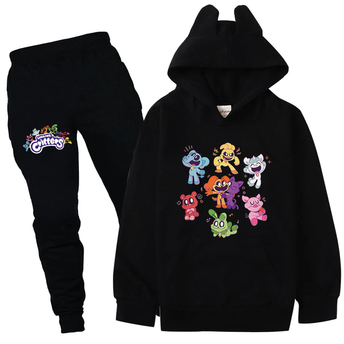 

Game Smiling Critters Kids Clothes Set Baby Girls Cartoon Catnap Hoodie Pants 2pcs Suits Children's Clothing Boys Tracksuits